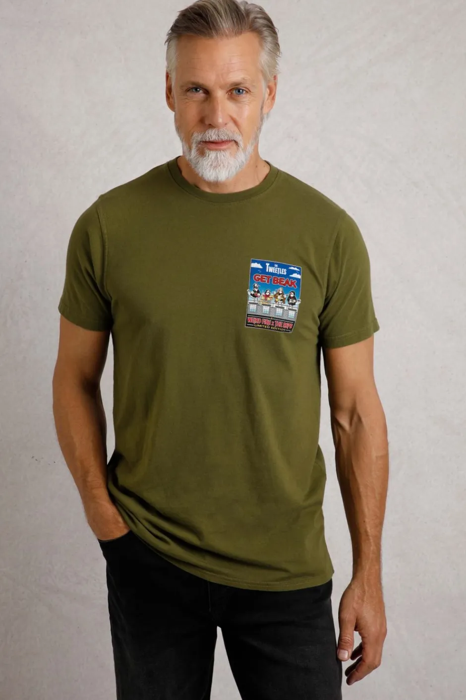 Weird Fish T-Shirts|Get Beak Back Print RSPB Collaboration Artist T-Shirt Olive Green