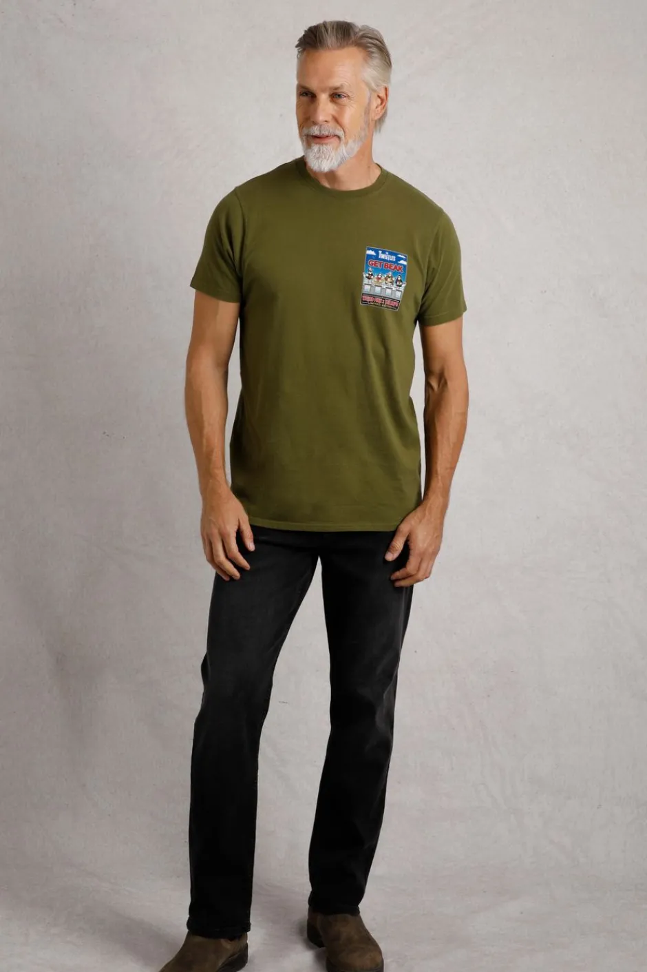 Weird Fish T-Shirts|Get Beak Back Print RSPB Collaboration Artist T-Shirt Olive Green