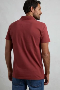 Weird Fish Polo & Rugby Shirts|Giles Pique Polo Shirt Foxberry