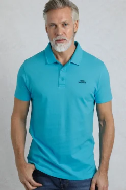 Weird Fish Polo & Rugby Shirts|Giles Pique Polo Shirt Vivid Blue