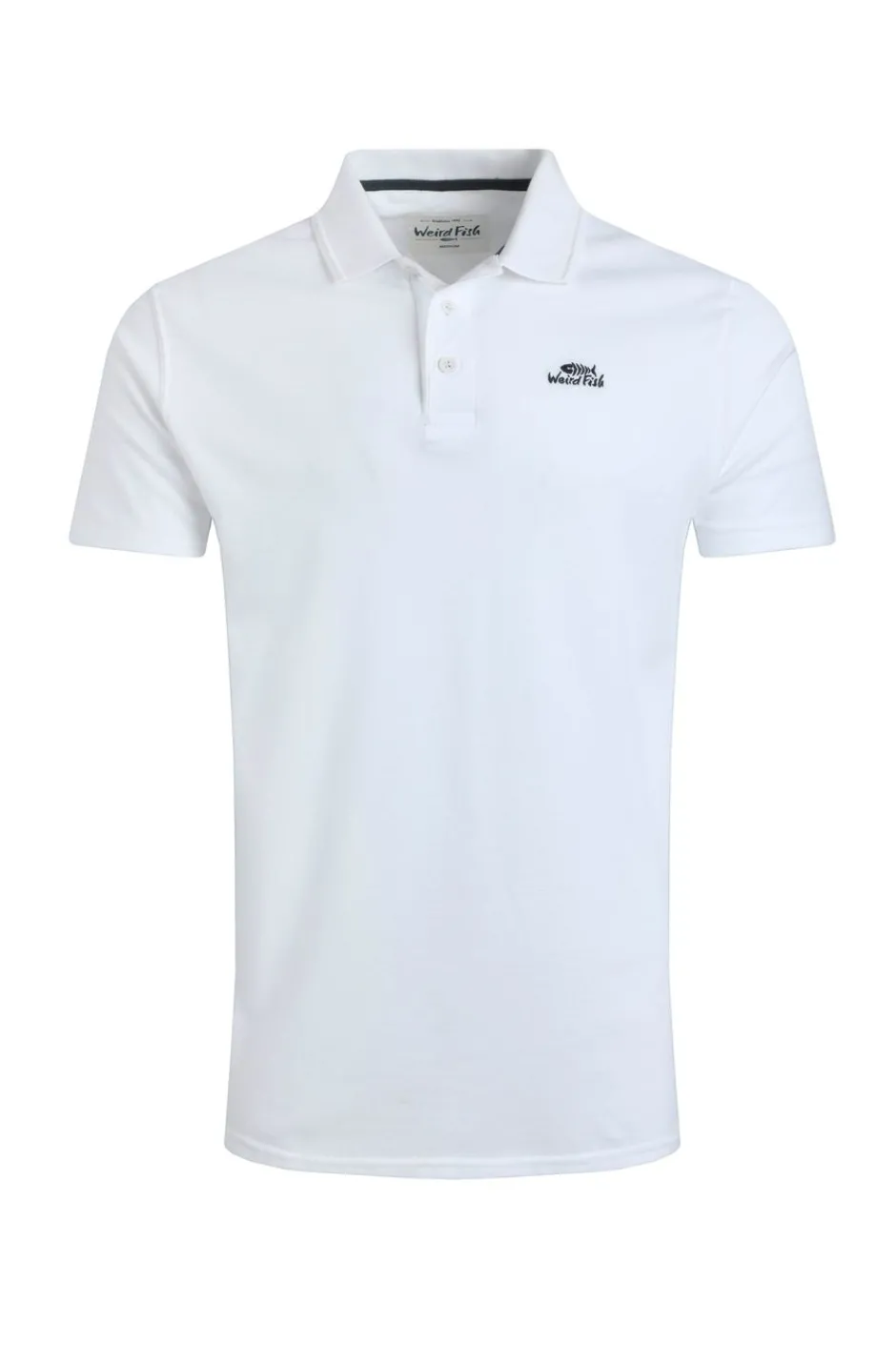 Weird Fish Polo & Rugby Shirts|Giles Pique Polo Shirt White