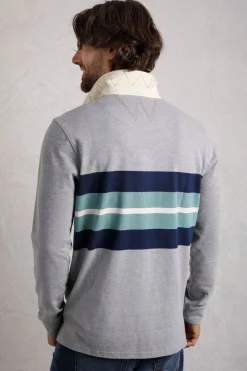 Weird Fish Polo & Rugby Shirts|Rugbys|Goole Organic Cotton Long Sleeve Rugby Shirt Grey Marl