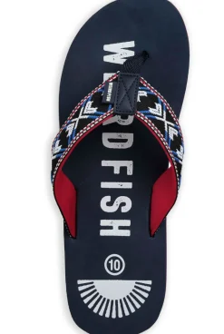 Weird Fish Caps & Scarves|Scarves & Caps|Hamdon Jacquard Flip Flop Navy