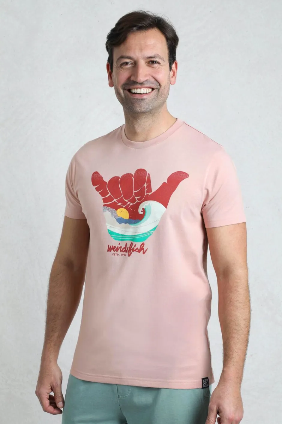 Weird Fish T-Shirts|Hang Loose Eco Graphic T-Shirt Dusty Rose