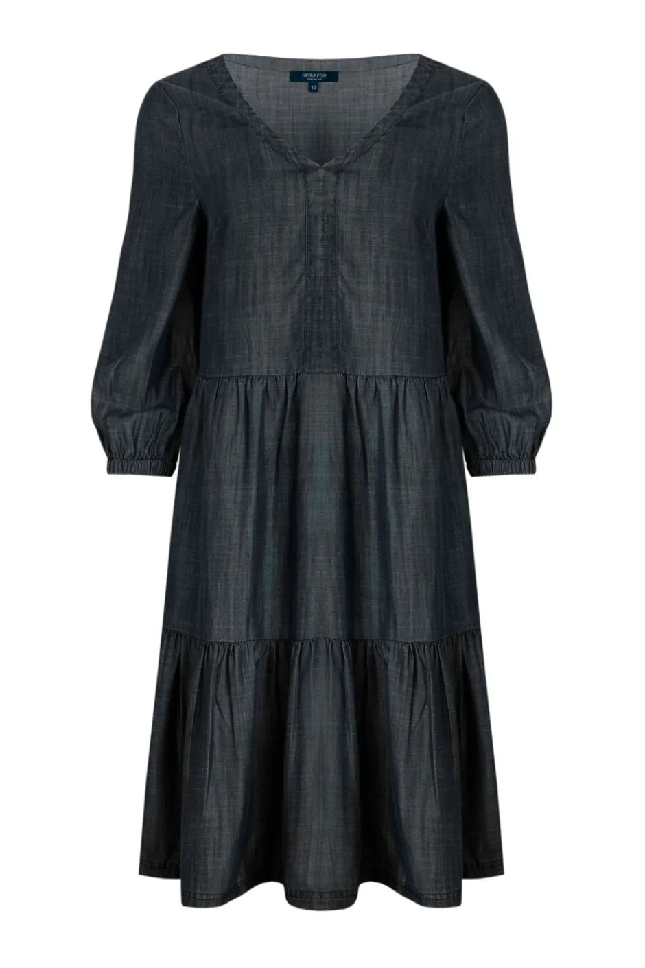 Weird Fish Dresses|Hannah Tiered Tencel™ Dress Charcoal