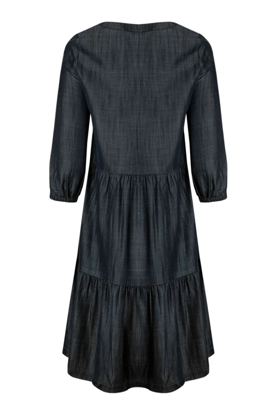 Weird Fish Dresses|Hannah Tiered Tencel™ Dress Charcoal