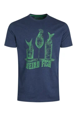 Weird Fish T-Shirts|Happy Hour Front Print Graphic T-Shirt Estate blue
