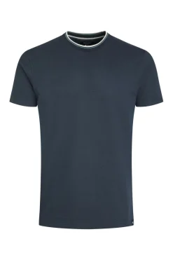Weird Fish T-Shirts|Harris Organic Cotton Textured Crew Neck T-Shirt Navy Blue
