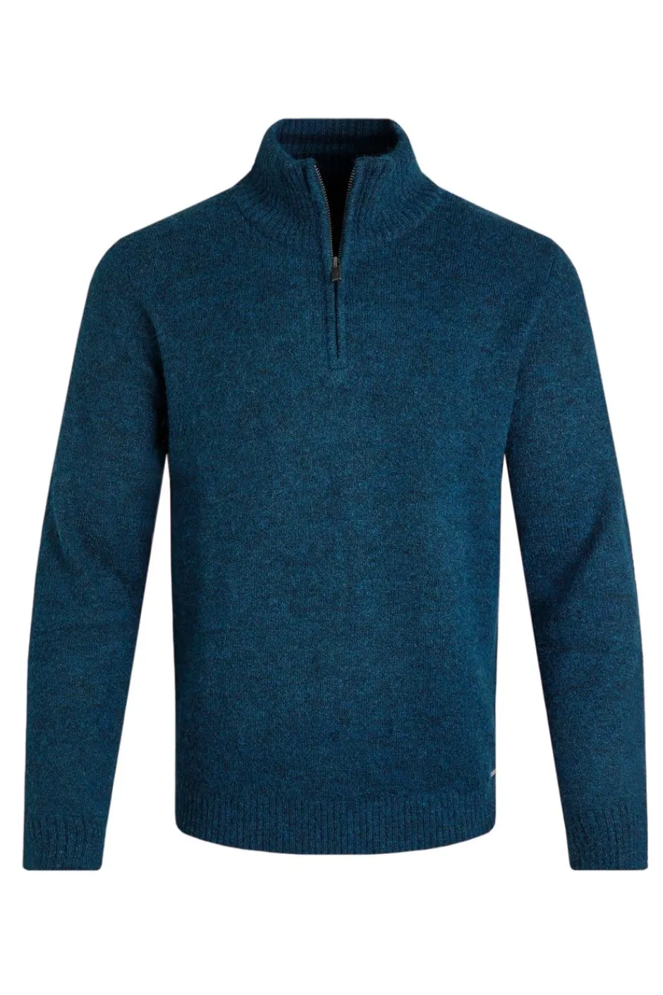 Weird Fish Jumpers & Knitwear|Helmsdale Eco 1/4 Zip Jumper Petrol Blue