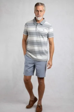 Weird Fish Polo & Rugby Shirts|Henry Striped Pique Polo Shirt Limestone