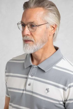 Weird Fish Polo & Rugby Shirts|Henry Striped Pique Polo Shirt Limestone