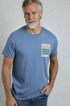 Weird Fish T-Shirts|Hey Teacher Back Print Artist T-Shirt Mid Blue