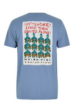 Weird Fish T-Shirts|Hey Teacher Back Print Artist T-Shirt Mid Blue
