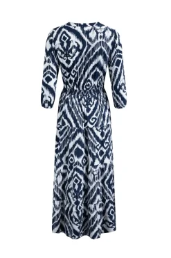 Weird Fish Dresses|Himanshee Lenzing EcoVero™ Printed Viscose Maxi Dress Indigo