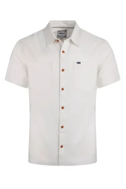 Weird Fish Shirts|Linen|Hinton Organic Cotton and Linen Crepe Shirt Dusty White