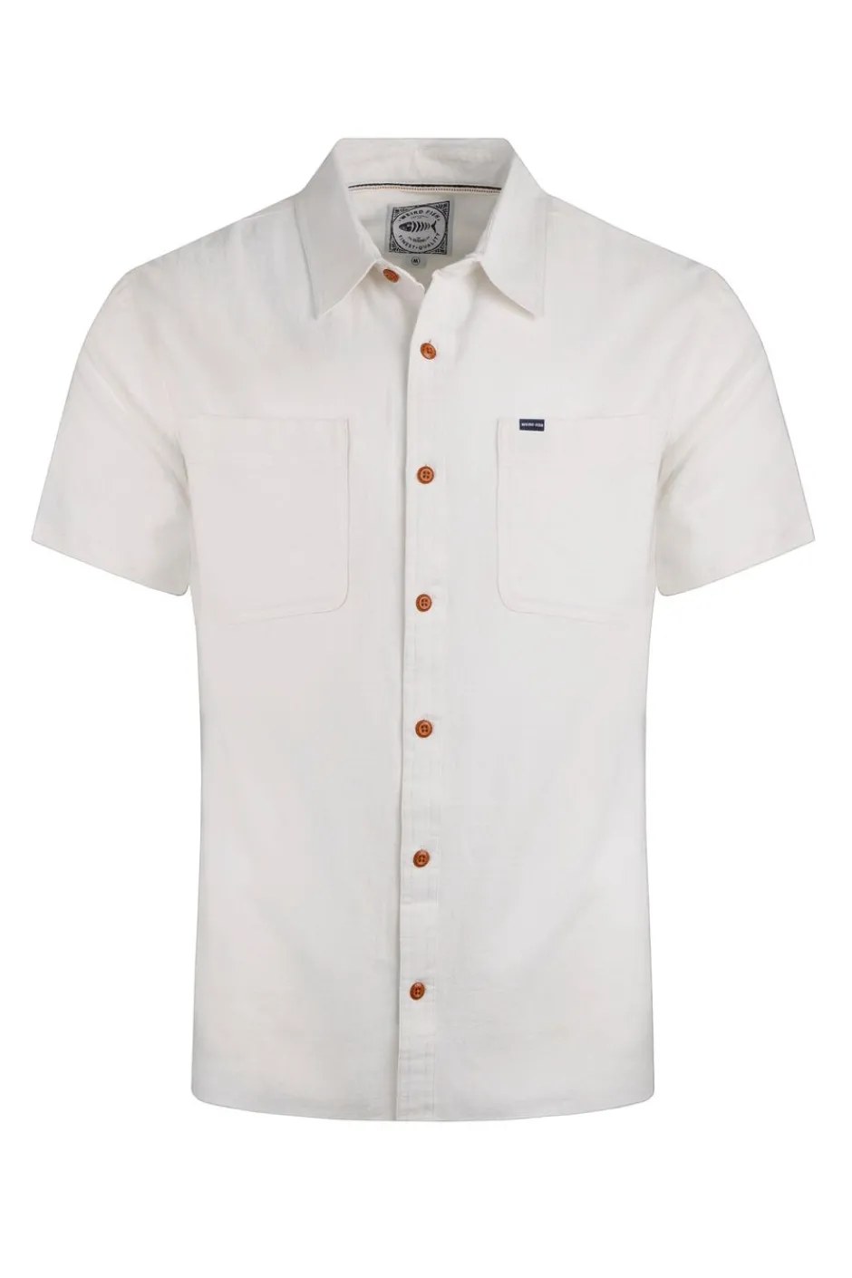 Weird Fish Shirts|Linen|Hinton Organic Cotton and Linen Crepe Shirt Dusty White