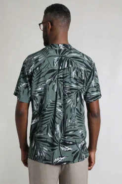 Weird Fish Shirts|Holborn Eco Viscose Hawaiian Shirt Army Green