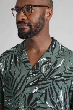 Weird Fish Shirts|Holborn Eco Viscose Hawaiian Shirt Army Green