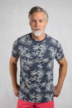 Weird Fish T-Shirts|Howes Organic Cotton Printed T-Shirt Navy