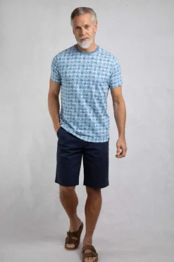 Weird Fish T-Shirts|Howes Organic Cotton Printed T-Shirt Faded Denim