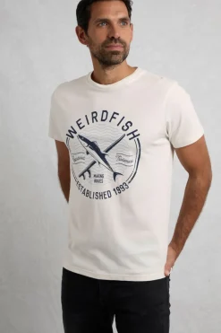 Weird Fish T-Shirts|Hudson Organic Cotton Front Print Branded T-Shirt White