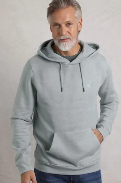 Weird Fish Sweatshirts & Hoodies|Hugo Eco Branded Popover Hoodie Grey Marl