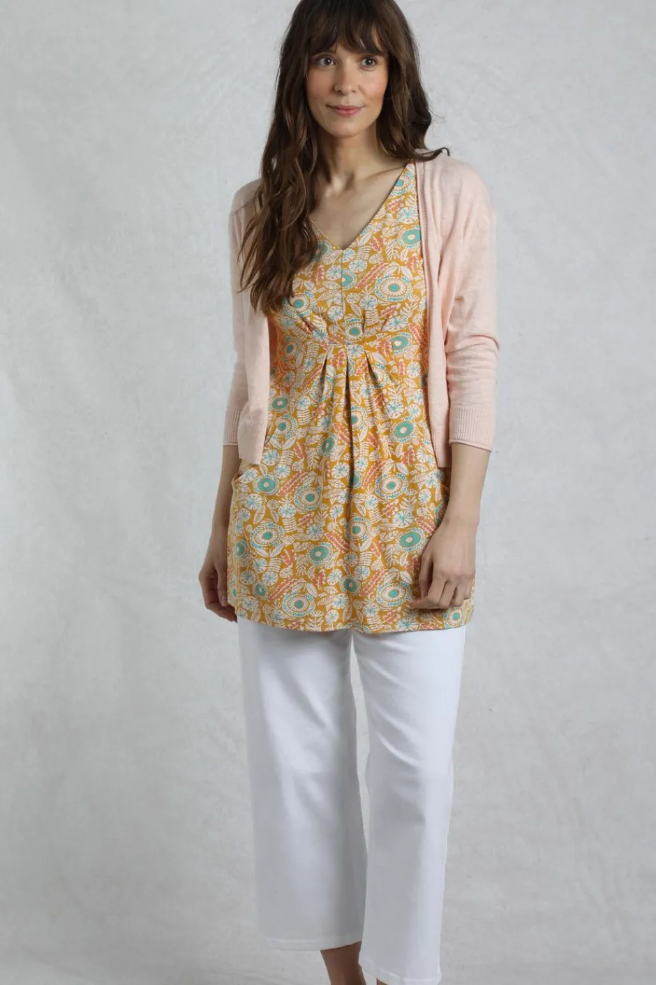 Weird Fish Tunics|Tops & T-Shirts|Indus Printed Jersey Tunic Deep Amber