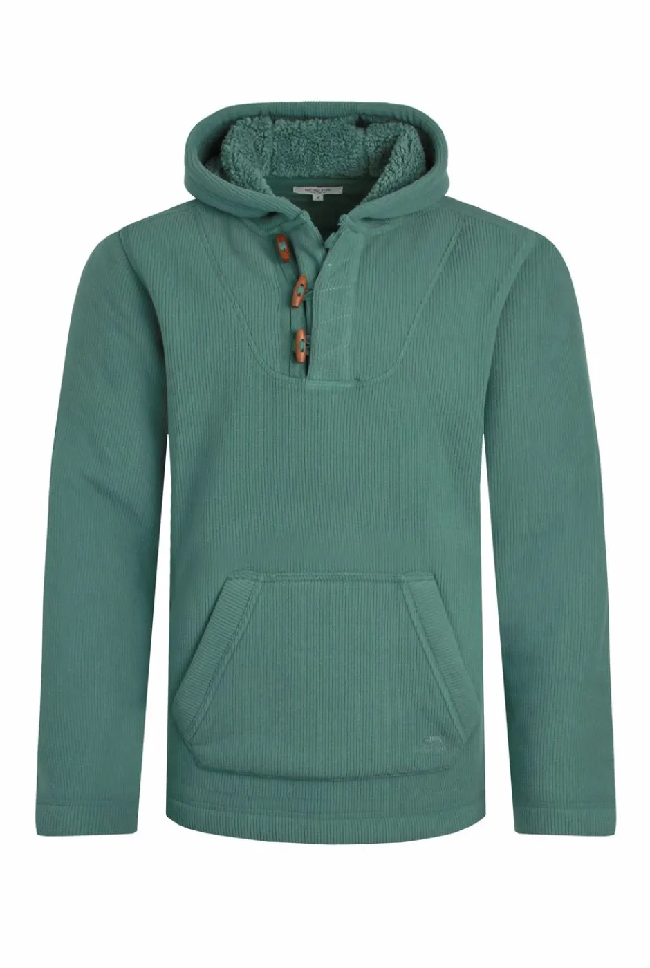 Weird Fish Sweatshirts & Hoodies|Inglewood Button Neck Grid Fleece Hoodie Ivy