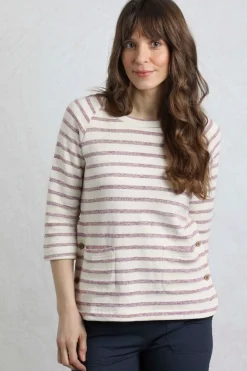Weird Fish Tunics|Tops & T-Shirts|Ives Loopback Stripe Tunic Top Dark Raspberry