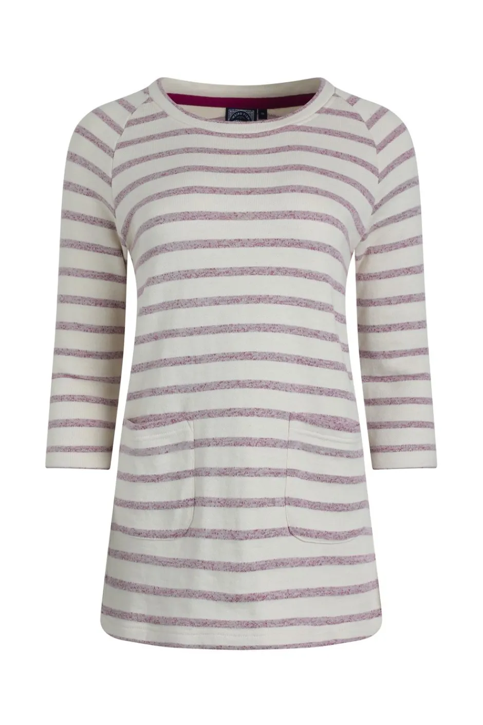 Weird Fish Tunics|Tops & T-Shirts|Ives Loopback Stripe Tunic Top Dark Raspberry