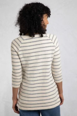 Weird Fish Tunics|Tops & T-Shirts|Ives Loopback Stripe Tunic Top Navy