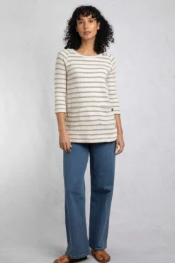 Weird Fish Tunics|Tops & T-Shirts|Ives Loopback Stripe Tunic Top Navy