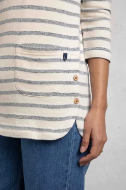 Weird Fish Tunics|Tops & T-Shirts|Ives Loopback Stripe Tunic Top Navy