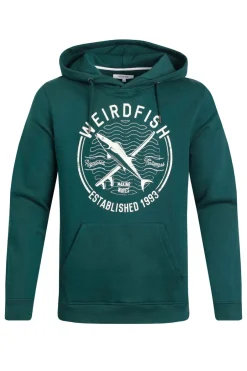 Weird Fish Sweatshirts & Hoodies|Jamie Branded Popover Sweatshirt Hoodie Forest Green