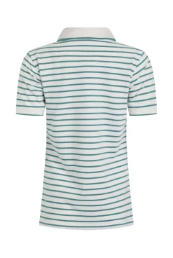 Weird Fish Tunics|Tops & T-Shirts|Janely Organic Cotton Striped Pique Polo Mineral Blue