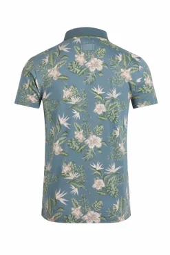 Weird Fish Polo & Rugby Shirts|Jarat Printed Jersey Polo Blue Mirage