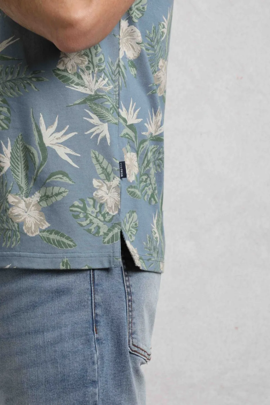 Weird Fish Polo & Rugby Shirts|Jarat Printed Jersey Polo Blue Mirage