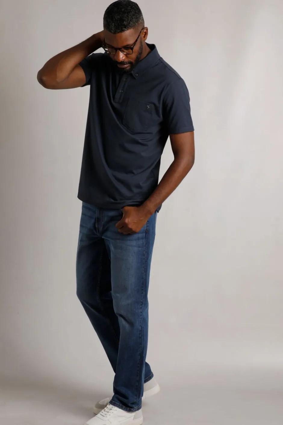 Weird Fish Polo & Rugby Shirts|Jeremy Button Down Jersey Polo Shirt Navy