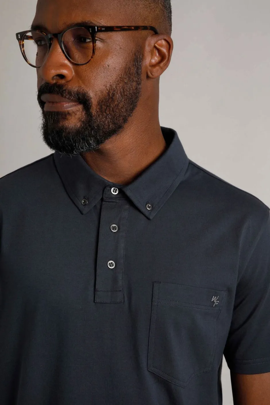 Weird Fish Polo & Rugby Shirts|Jeremy Button Down Jersey Polo Shirt Navy