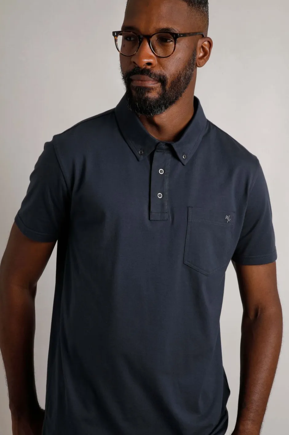 Weird Fish Polo & Rugby Shirts|Jeremy Button Down Jersey Polo Shirt Navy