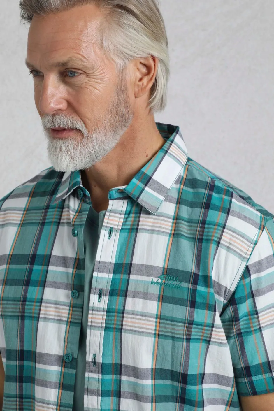 Weird Fish Shirts|Judd Organic Cotton Short Sleeve Check Shirt White