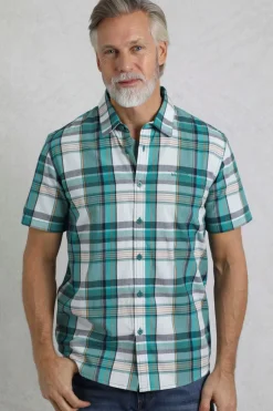 Weird Fish Shirts|Judd Organic Cotton Short Sleeve Check Shirt White