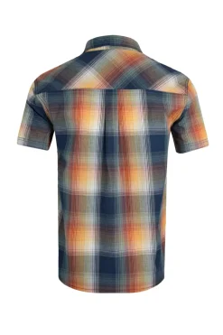 Weird Fish Shirts|Judd Organic Cotton Short Sleeve Check Shirt Ensign Blue