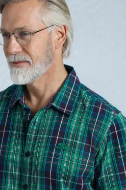 Weird Fish Shirts|Judd Organic Cotton Short Sleeve Check Shirt Dark Blue