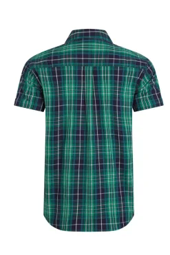 Weird Fish Shirts|Judd Organic Cotton Short Sleeve Check Shirt Dark Blue
