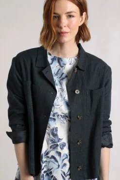 Weird Fish Coats, Jackets And Gilets|Linen|Karsten Relaxed Linen Jacket Navy