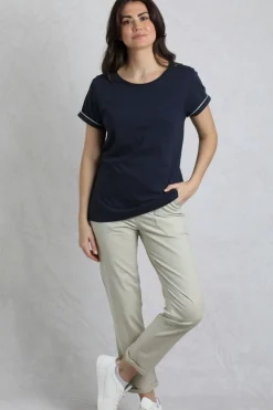 Weird Fish Tunics|Tops & T-Shirts|Kaya Organic Cotton Outfitter T-Shirt Navy
