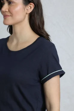 Weird Fish Tunics|Tops & T-Shirts|Kaya Organic Cotton Outfitter T-Shirt Navy
