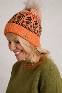 Weird Fish Socks & Tights|Socks & Tights|Keara Eco Fair Isle Bobble Hat Apricot