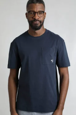 Weird Fish T-Shirts|Keaton Organic Cotton Super Soft Pocket T-Shirt Navy